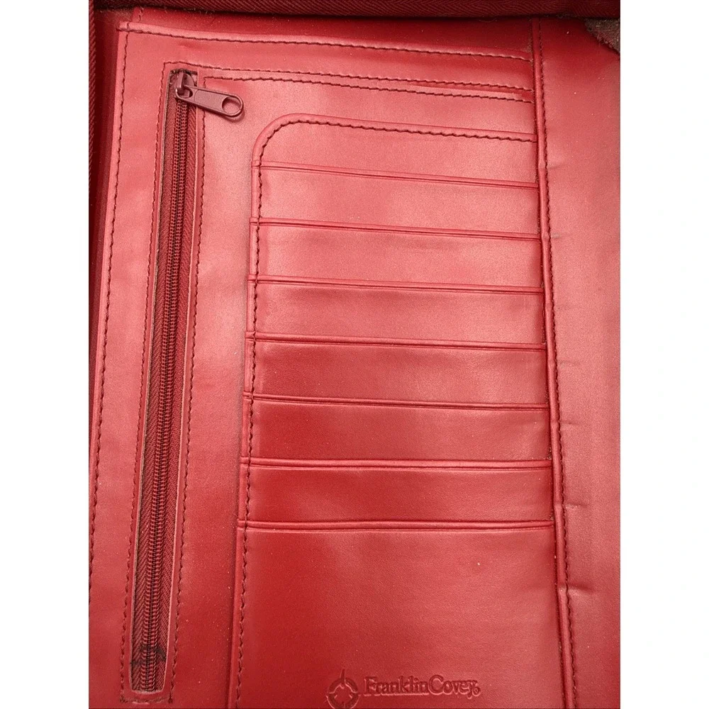 Franklin Covey Day One Planner Binder Organizer Fashion Classic RED Handles VTG